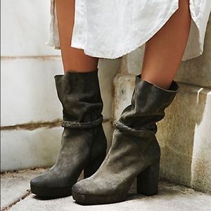 Free People Olive Green Platform Boots